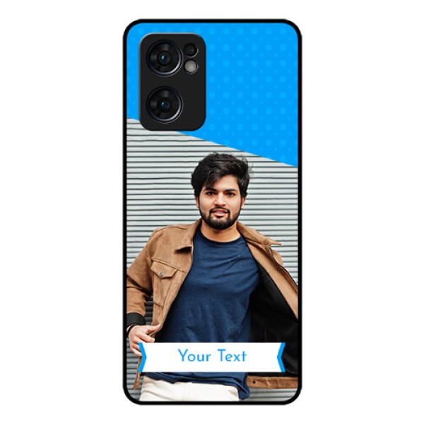 Reno 7 5G Photo Printing on Glass Case - Simple Blue Color Design Reno 7 5G Photo Printing on Glass Case - Simple Blue Color Design