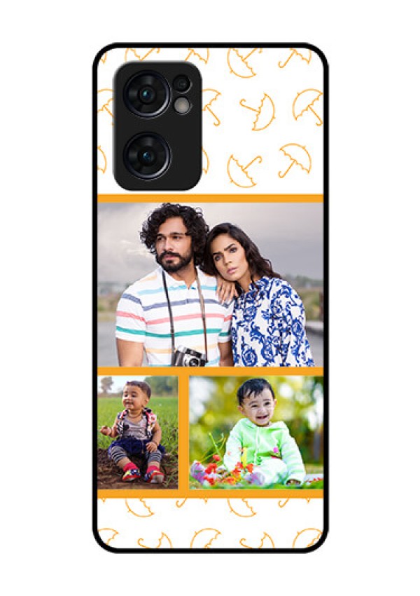 Reno 7 5G Custom Glass Mobile Case - Yellow Pattern Design