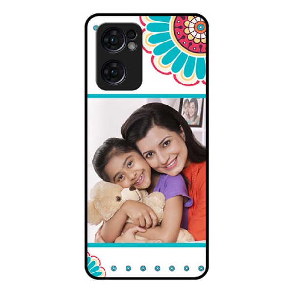 Reno 7 5G Custom Glass Phone Case - Flower Design