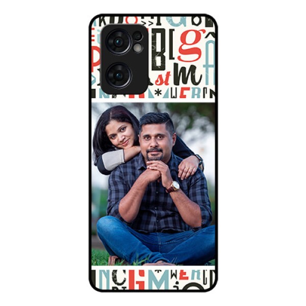 Reno 7 5G Personalized Glass Phone Case - Alphabet Design