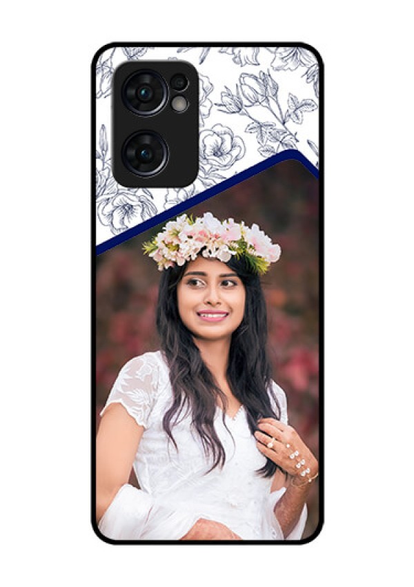 Reno 7 5G Personalized Glass Phone Case - Premium Floral Design