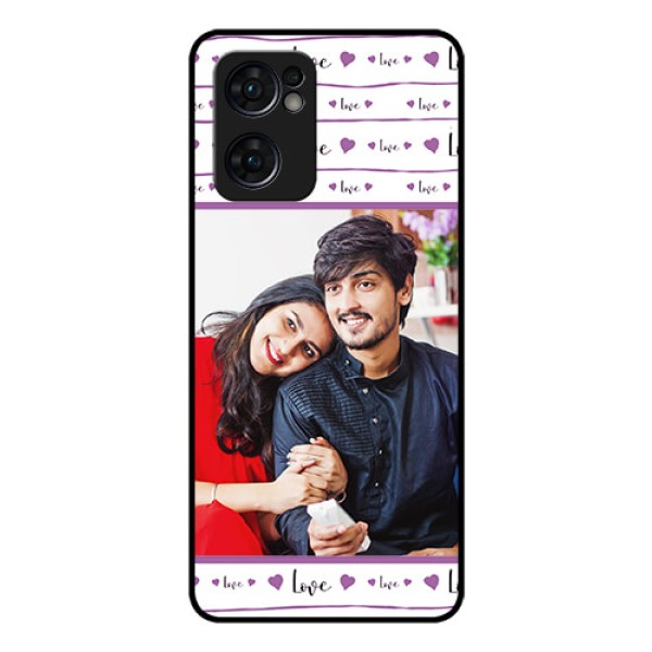 Reno 7 5G Custom Glass Mobile Case - Couples Heart Design Reno 7 5G Custom Glass Mobile Case - Couples Heart Design