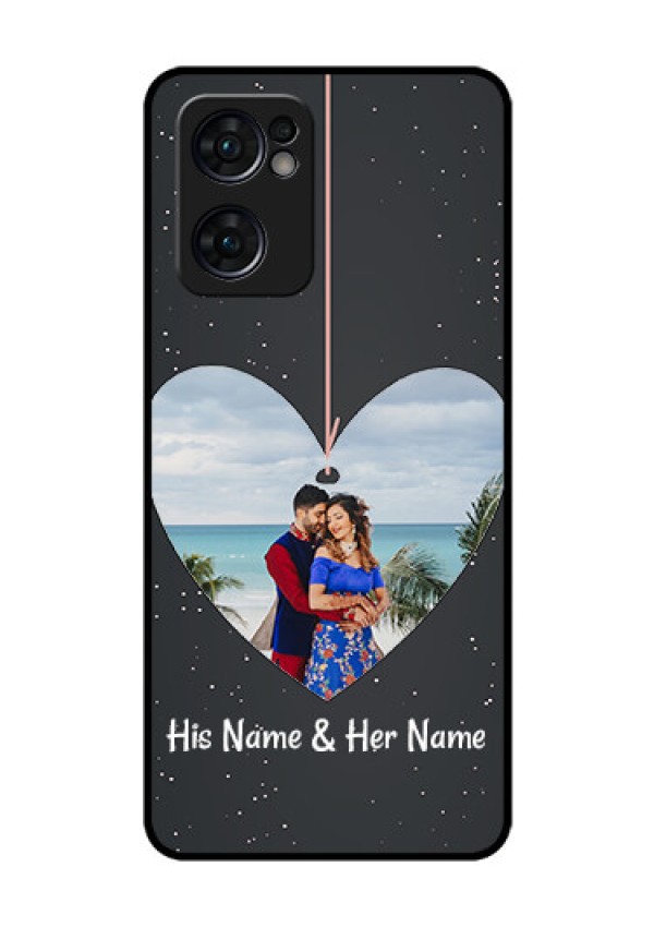 Reno 7 5G Custom Glass Phone Case - Hanging Heart Design