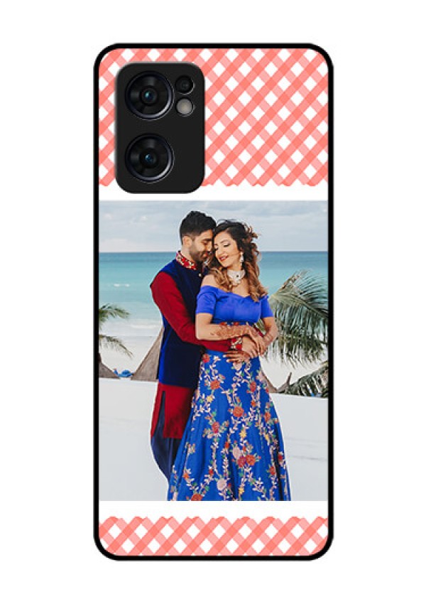 Reno 7 5G Personalized Glass Phone Case - Pink Pattern Design