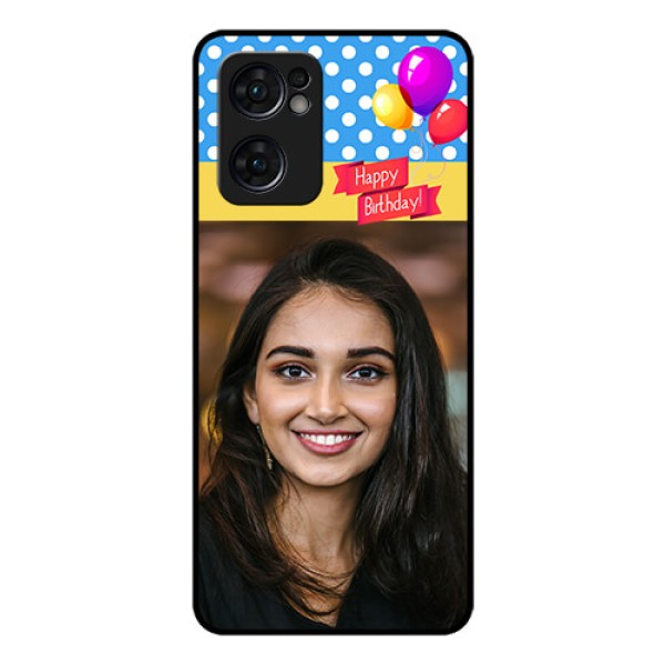 Reno 7 5G Custom Glass Mobile Case - Happy Birthday Design Reno 7 5G Custom Glass Mobile Case - Happy Birthday Design