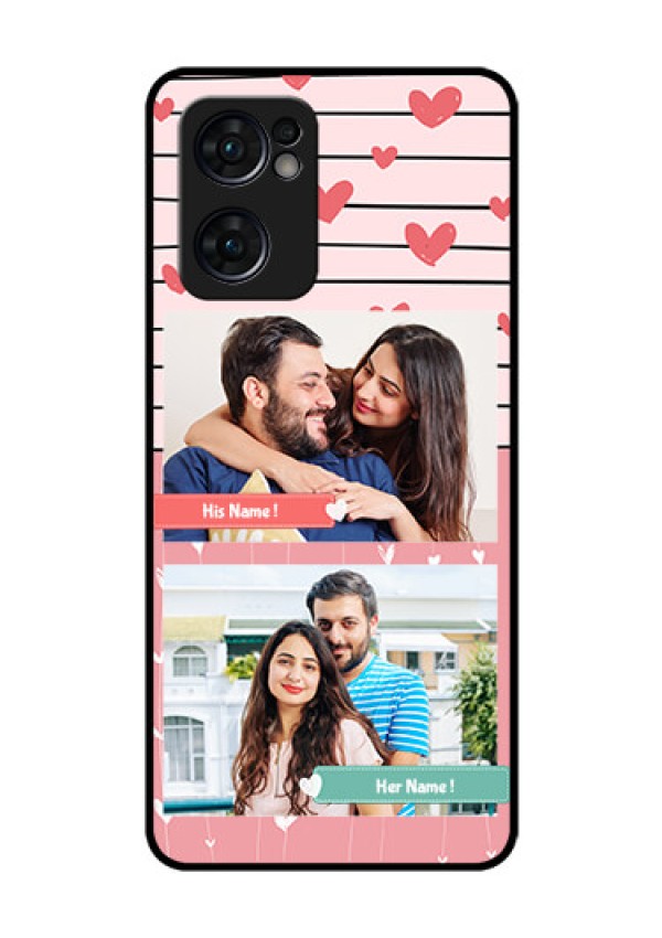 Reno 7 5G Custom Glass Mobile Case - Photo with Heart Design