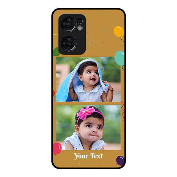 Reno 7 5G Personalized Glass Phone Case - Image Holder with Birthday Celebrations Design Reno 7 5G Personalized Glass Phone Case - Image Holder with Birthday Celebrations Design