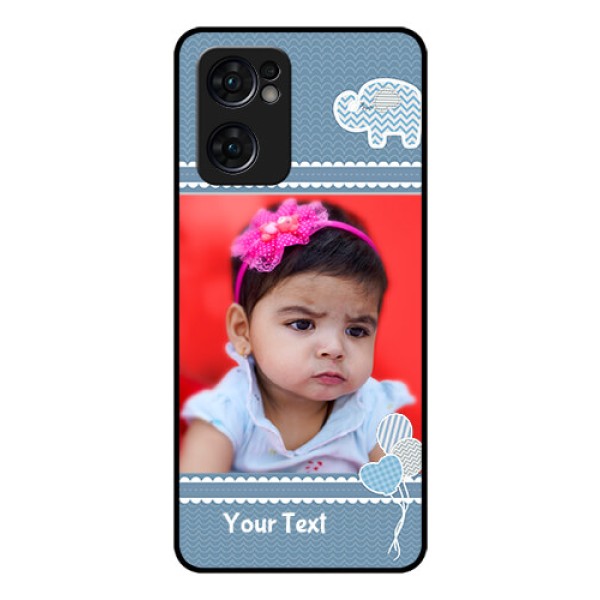 Reno 7 5G Photo Printing on Glass Case - with Kids Pattern Design