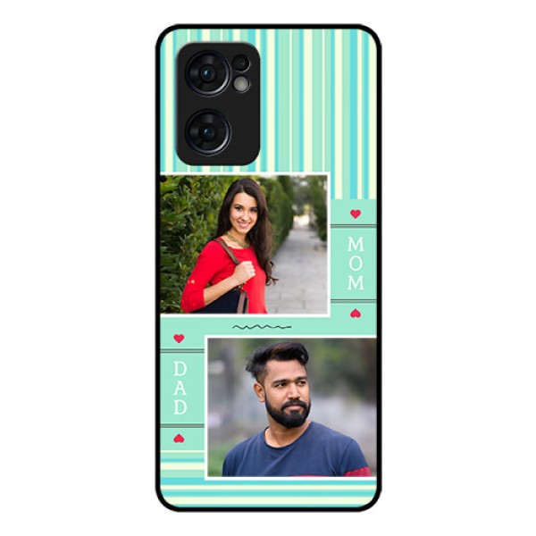 Reno 7 5G Custom Glass Phone Case - Mom & Dad Pic Design