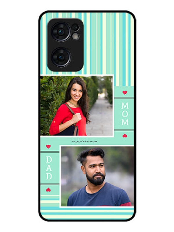 Custom Reno 7 5G Custom Glass Phone Case - Mom & Dad Pic Design