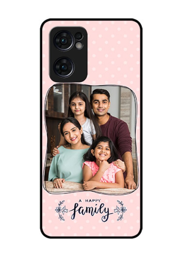 Reno 7 5G Custom Glass Phone Case - Family with Dots Design