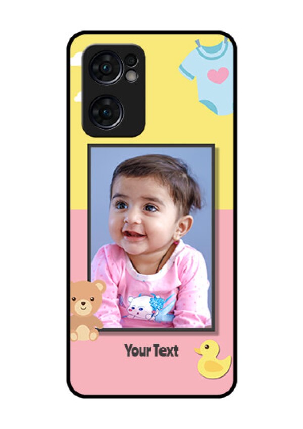 Reno 7 5G Photo Printing on Glass Case - Kids 2 Color Design