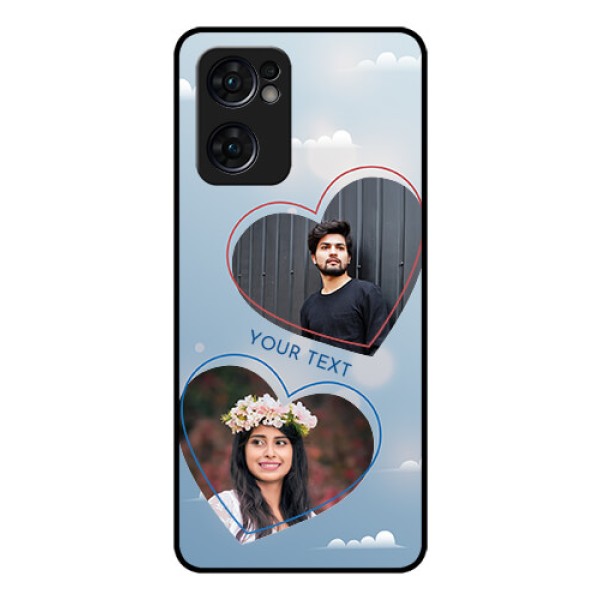 Reno 7 5G Custom Glass Mobile Case - Blue Color Couple Design Reno 7 5G Custom Glass Mobile Case - Blue Color Couple Design