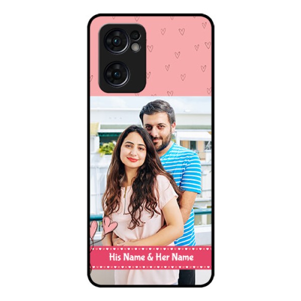 Reno 7 5G Personalized Glass Phone Case - Love Design Peach Color Reno 7 5G Personalized Glass Phone Case - Love Design Peach Color