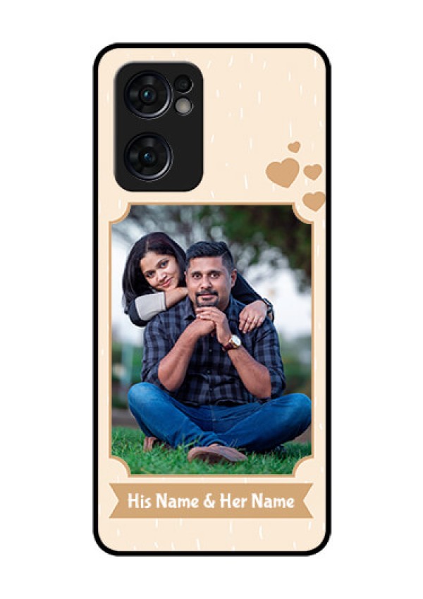 Reno 7 5G Custom Glass Phone Case - with confetti love design