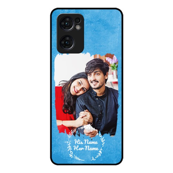 Oppo Reno 7 5G Custom Glass Phone Case - Blue Color Vintage Design Oppo Reno 7 5G Custom Glass Phone Case - Blue Color Vintage Design