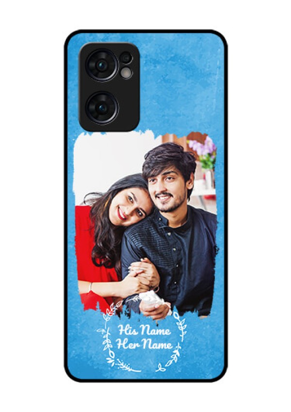 Oppo Reno 7 5G Custom Glass Phone Case - Blue Color Vintage Design