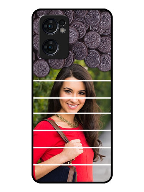 Custom Reno 7 5G Custom Glass Phone Case - with Oreo Biscuit Design