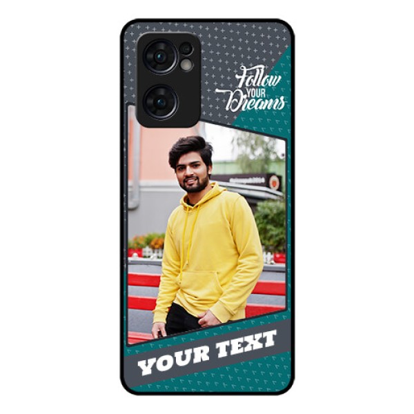 Reno 7 5G Personalized Glass Phone Case - Background Pattern Design with Quote Reno 7 5G Personalized Glass Phone Case - Background Pattern Design with Quote
