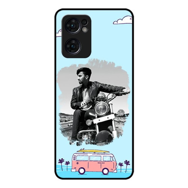 Reno 7 5G Photo Printing on Glass Case - Travel & Adventure Design