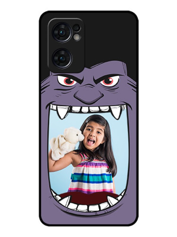 Custom Reno 7 5G Custom Glass Phone Case - Angry Monster Design