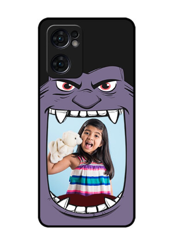 Reno 7 5G Custom Glass Phone Case - Angry Monster Design