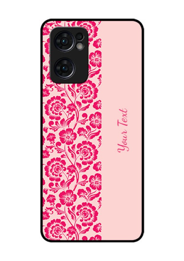 Oppo Reno 7 5G Custom Glass Phone Case - Attractive Floral Pattern Design
