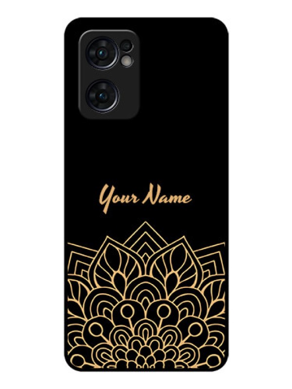 Custom Oppo Reno 7 5G Custom Glass Phone Case - Golden mandala Design