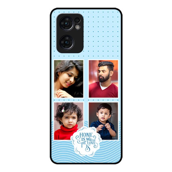 Oppo Reno 7 5G Custom Glass Phone Case - Cute love quote with 4 pic upload Design Oppo Reno 7 5G Custom Glass Phone Case - Cute love quote with 4 pic upload Design
