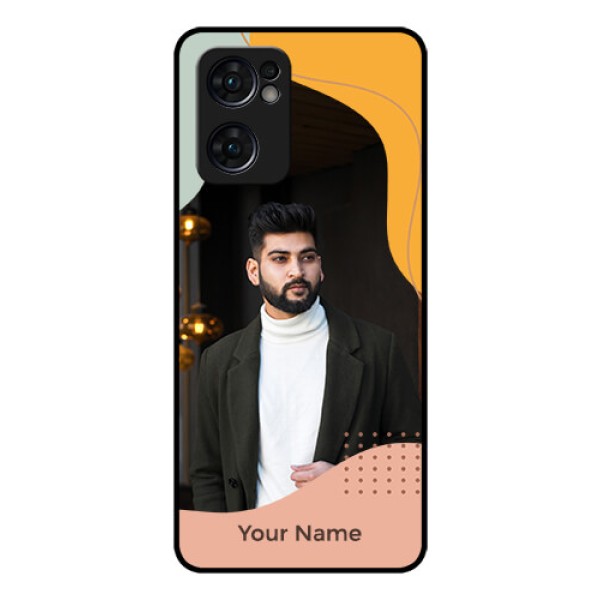 Oppo Reno 7 5G Personalized Glass Phone Case - Tri-coloured overlay design Oppo Reno 7 5G Personalized Glass Phone Case - Tri-coloured overlay design
