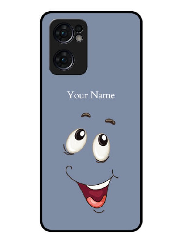Custom Oppo Reno 7 5G Photo Printing on Glass Case - Laughing Cartoon Face Design