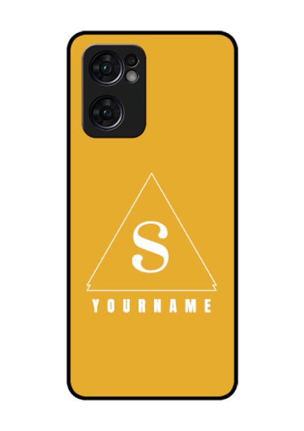 Oppo Reno 7 5G Personalized Glass Phone Case - simple triangle Design