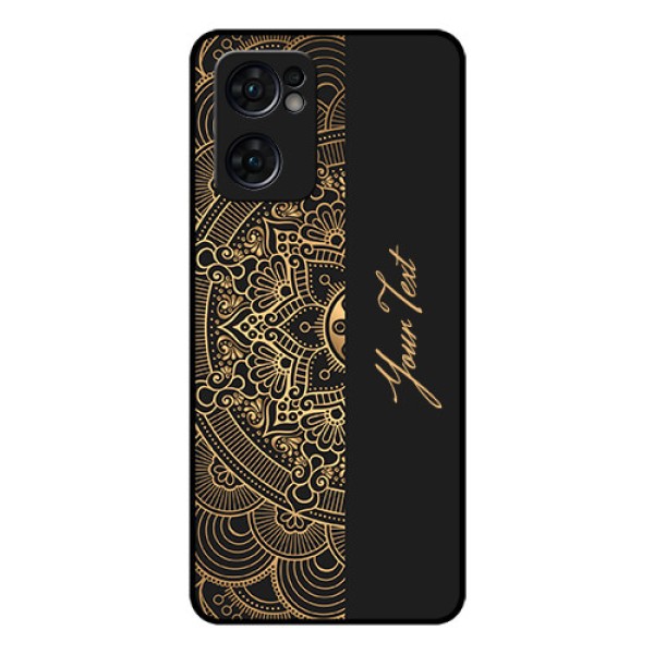 Oppo Reno 7 5G Photo Printing on Glass Case - Mandala art with custom text Design Oppo Reno 7 5G Photo Printing on Glass Case - Mandala art with custom text Design