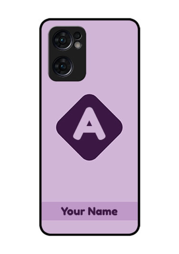 Oppo Reno 7 5G Custom Glass Mobile Case - Custom Letter in curved badge Design