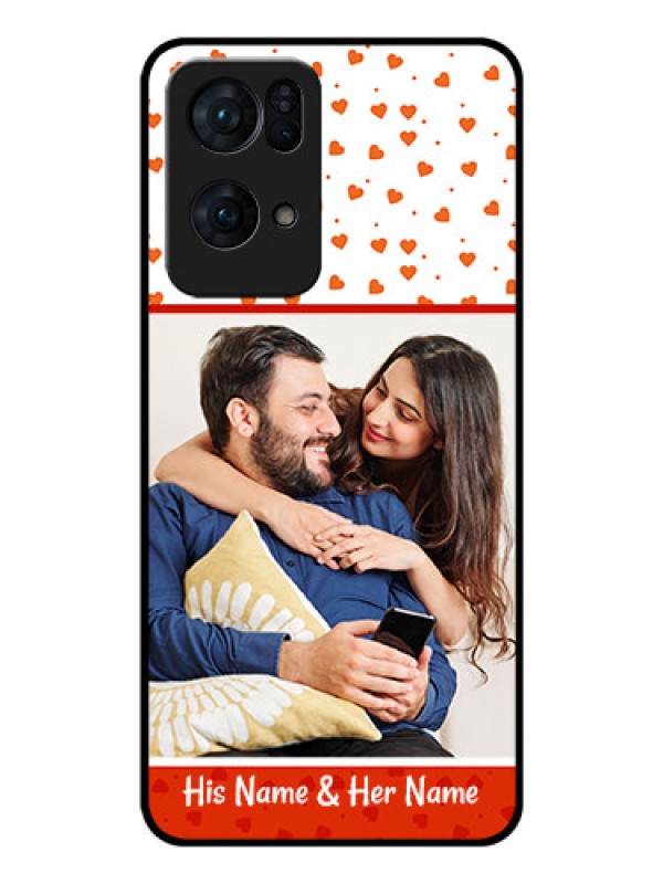 Custom Oppo Reno 7 Pro 5G Custom Glass Phone Case - Orange Love Symbol Design