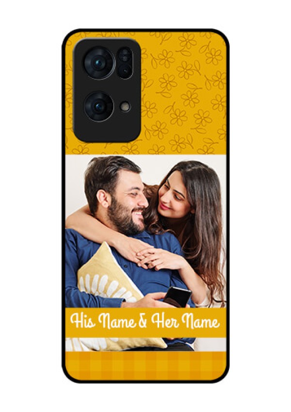 Oppo Reno 7 Pro 5G Custom Glass Mobile Case - Yellow Floral Design