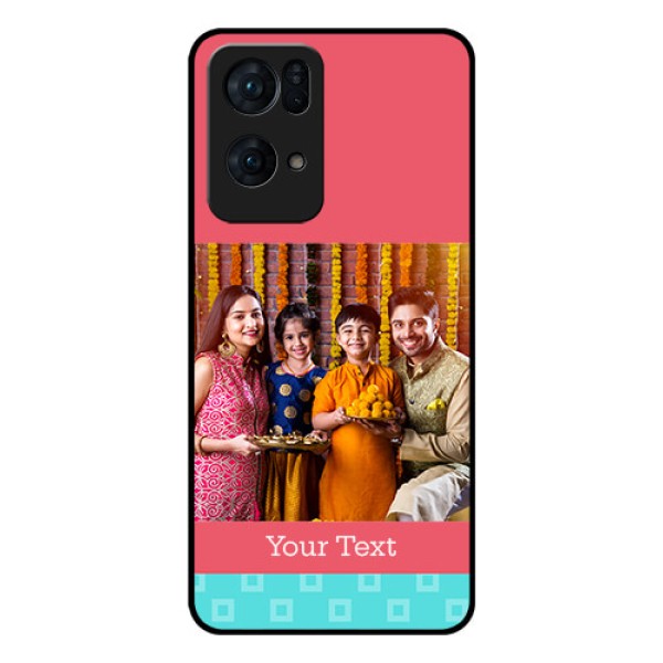 Oppo Reno 7 Pro 5G Personalized Glass Phone Case - Peach & Blue Color Design Oppo Reno 7 Pro 5G Personalized Glass Phone Case - Peach & Blue Color Design