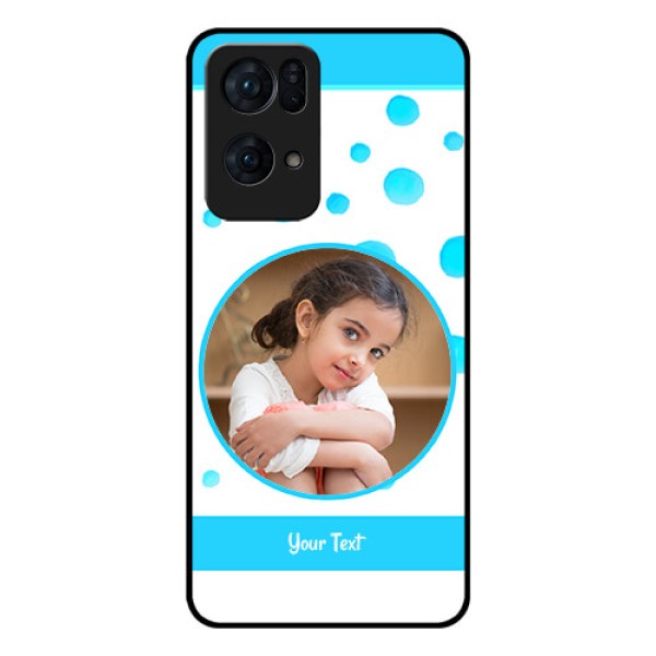 Oppo Reno 7 Pro 5G Photo Printing on Glass Case - Blue Bubbles Pattern Design Oppo Reno 7 Pro 5G Photo Printing on Glass Case - Blue Bubbles Pattern Design