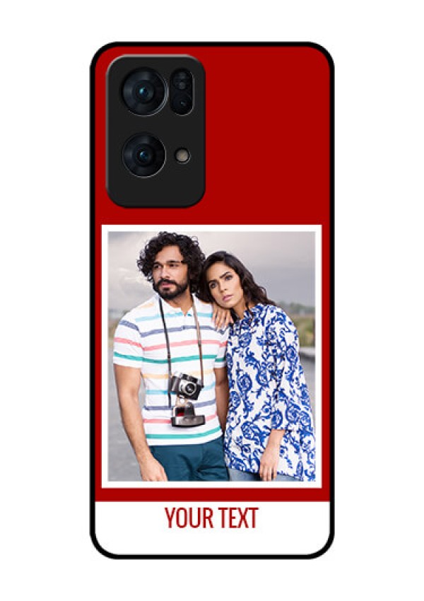 Oppo Reno 7 Pro 5G Personalized Glass Phone Case - Simple Red Color Design
