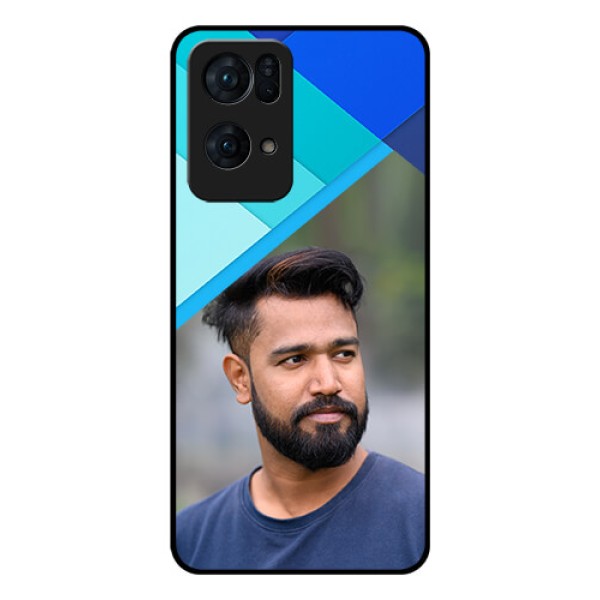 Oppo Reno 7 Pro 5G Custom Glass Phone Case - Blue Pattern Design