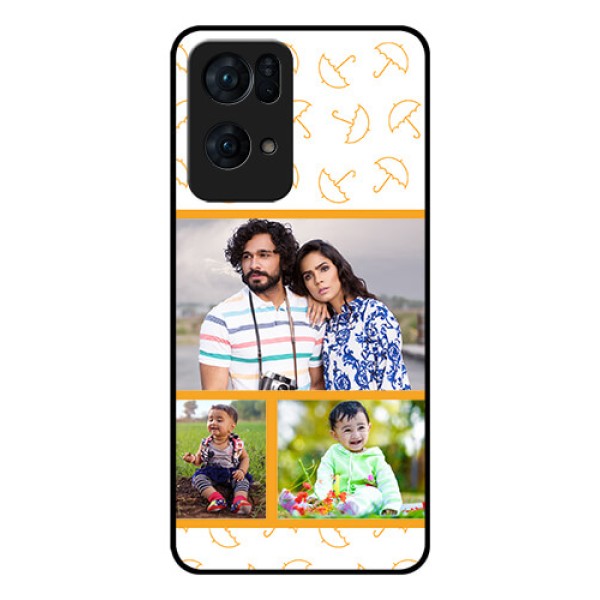 Oppo Reno 7 Pro 5G Custom Glass Mobile Case - Yellow Pattern Design