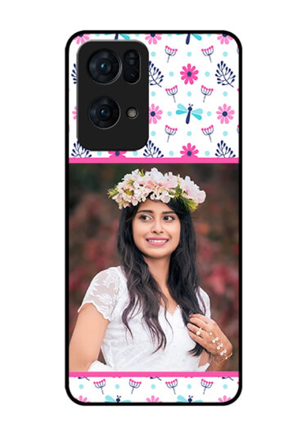 Oppo Reno 7 Pro 5G Photo Printing on Glass Case - Colorful Flower Design