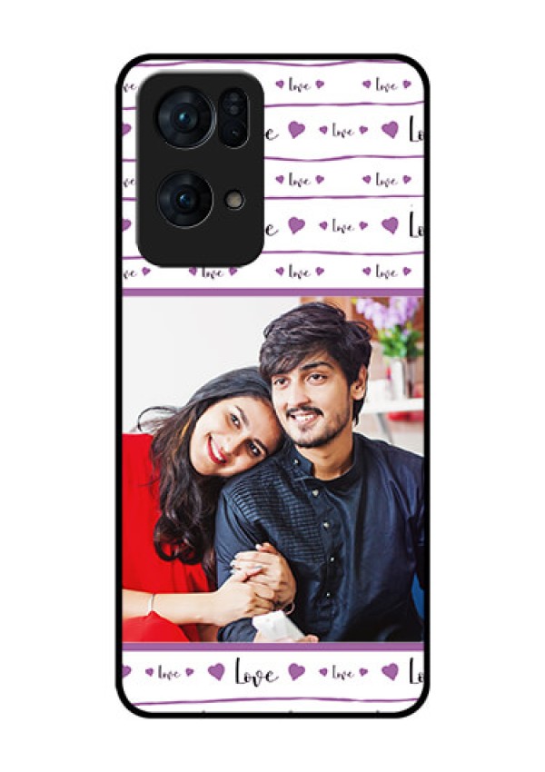 Oppo Reno 7 Pro 5G Custom Glass Mobile Case - Couples Heart Design