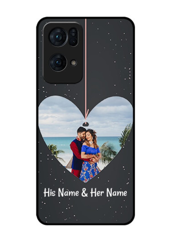 Oppo Reno 7 Pro 5G Custom Glass Phone Case - Hanging Heart Design