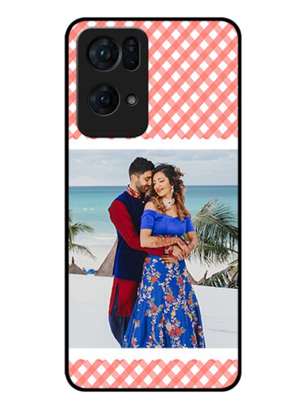 Custom Oppo Reno 7 Pro 5G Personalized Glass Phone Case - Pink Pattern Design