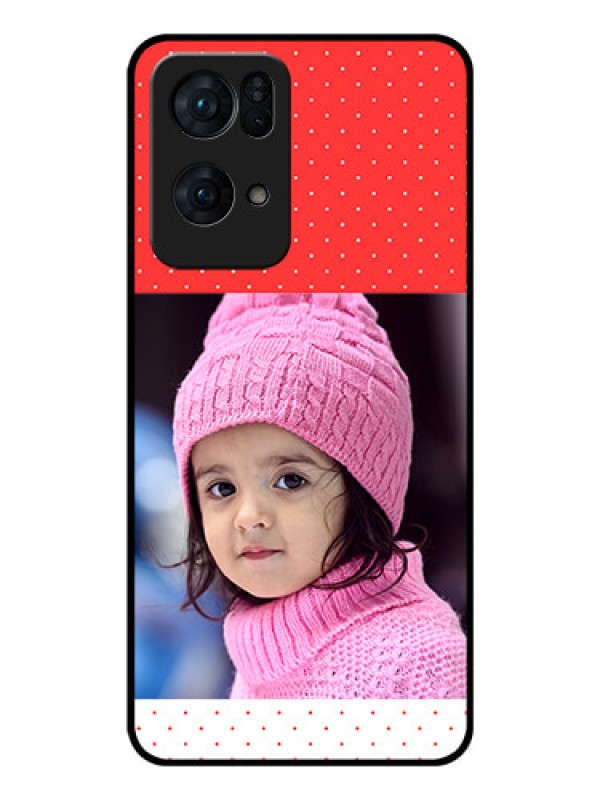 Custom Oppo Reno 7 Pro 5G Photo Printing on Glass Case - Red Pattern Design