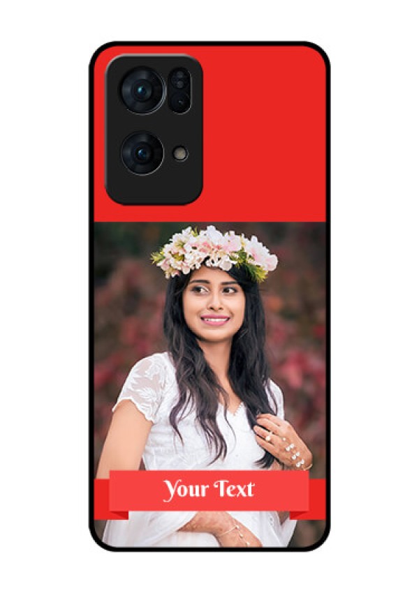 Oppo Reno 7 Pro 5G Custom Glass Phone Case - Simple Red Color Design