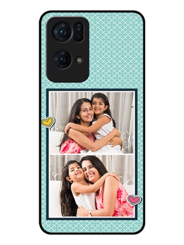 Custom Oppo Reno 7 Pro 5G Custom Glass Phone Case - 2 Image Holder with Pattern Design