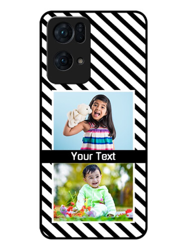 Custom Oppo Reno 7 Pro 5G Photo Printing on Glass Case - Black And White Stripes Design