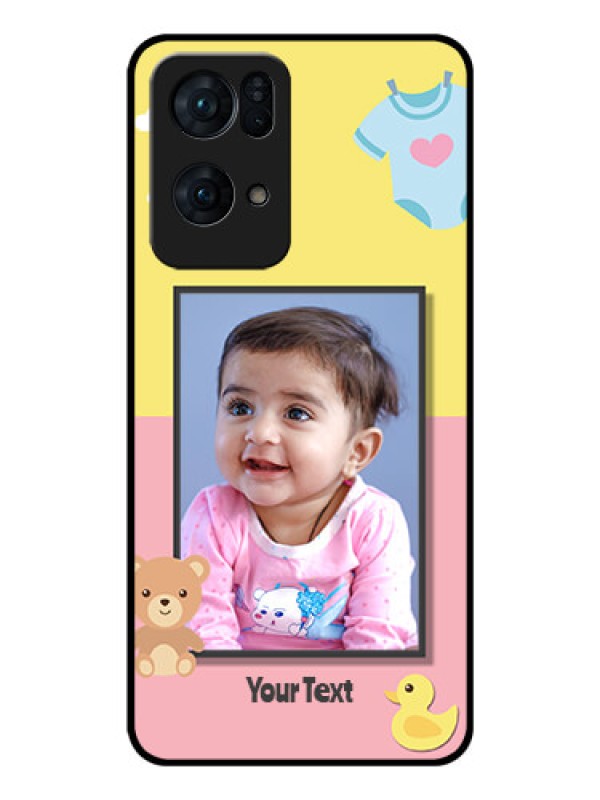 Custom Oppo Reno 7 Pro 5G Photo Printing on Glass Case - Kids 2 Color Design